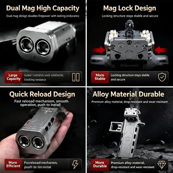 GS272 Semi-auto V5 Slingshot with Double Magazine 22 Shots CNC Aluminum Alloy